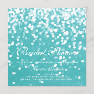 Invite - Sparkling Bridal Shower Turquoise Blue
