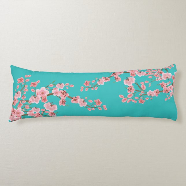 Inviting Cherry Blossom Garden Body Pillow (Front)