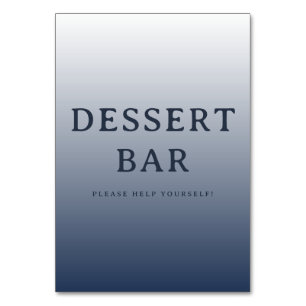 Inviting Gray Dessert Bar Sign Table Number