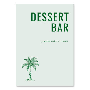 Inviting Green Minimalist Dessert Bar Sign Table Number
