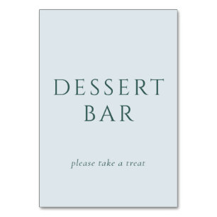 Inviting Mint Green Minimalist Dessert Bar Sign Table Number