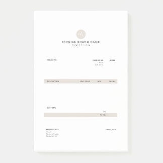 invoice desinge post-it notes