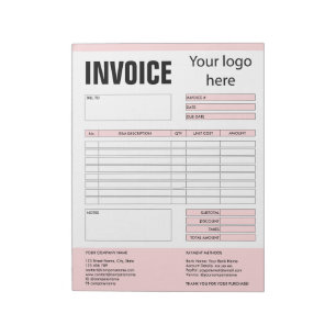 Invoice Form Business Quotation Add Logo Notepad