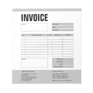 Invoice Form Business Quotation Add Logo Notepad
