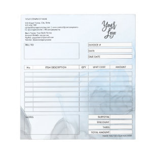 Invoice Form Business Quotation Add Logo Notepad