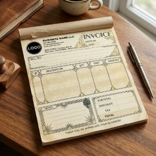 Invoice Sales Receipt Order Forms Vintage Logo Notepad