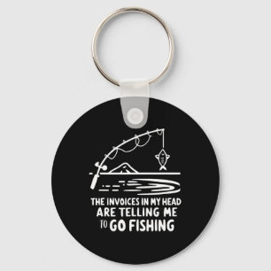 Invoices In My Head Fishing Funny Accounting Cpa  Keychain
