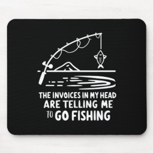 Invoices In My Head Fishing Funny Accounting Cpa  Mouse Pad