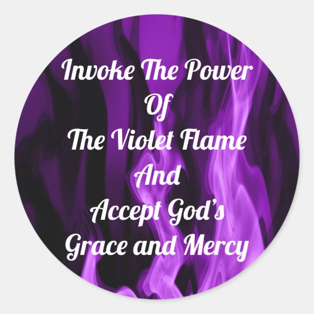 Invoke The Violet Flame  Classic Round Sticker (Front)