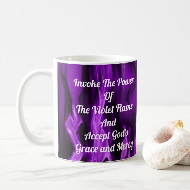 Invoke The Violet Flame Coffee Mug (With Donut)
