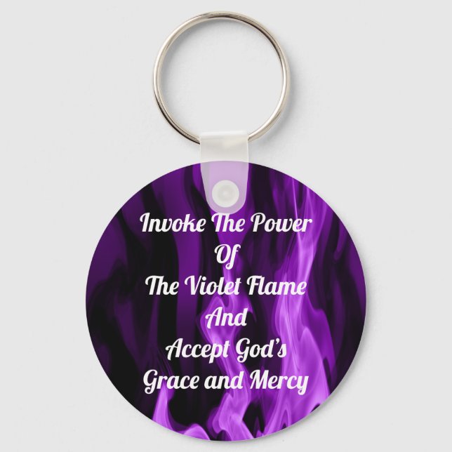 Invoke The Violet Flame Keychain (Front)
