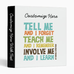 Involve Me Inspirational Quote Binder