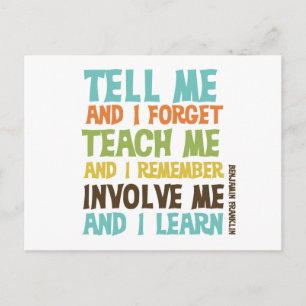 Involve Me Inspirational Quote Postcard