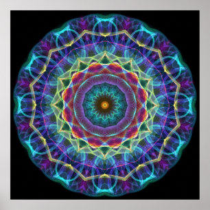 Inward Flower kaleidoscope Poster