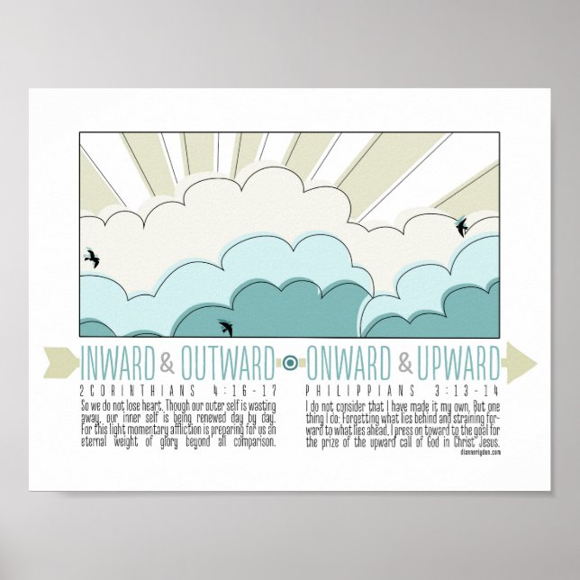 Inward, Outward, Onward, Upward Inspirational Post Poster (Front)