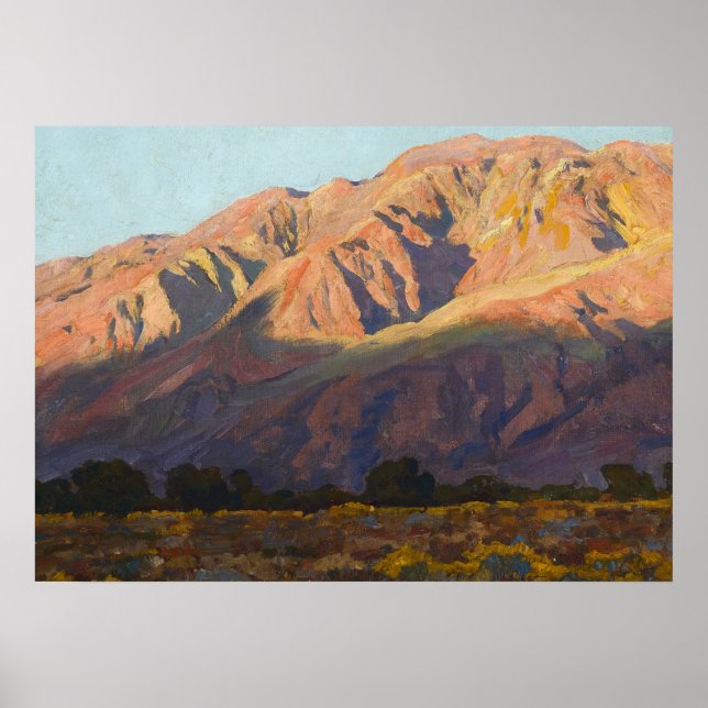 Inyo Range at Sunset, Lone Pine by Maynard Dixon Poster (Front)