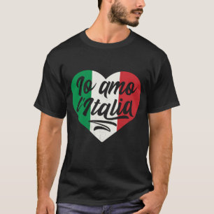 Io L' Italia Heart Italy Country Italian Flag T-Shirt