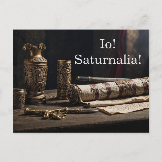 Io! Saturnalia! Invitation Postcard (Front)