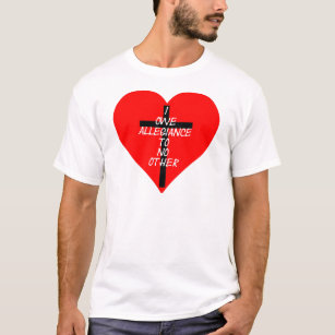 IOATNO Red Heart And Cross T-Shirt
