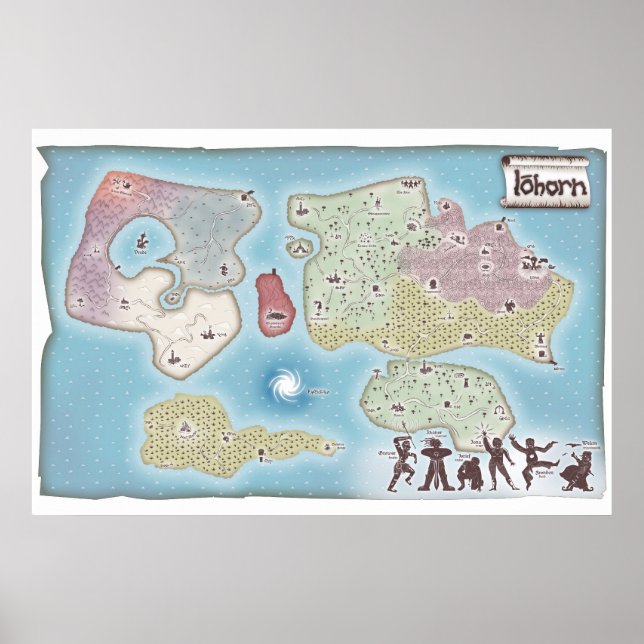 Iohorn Adventure Fantasy Map Poster (Front)