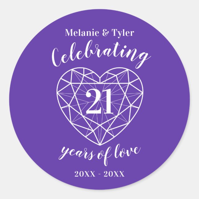 Iolite anniversary 21 years of love stickers (Front)