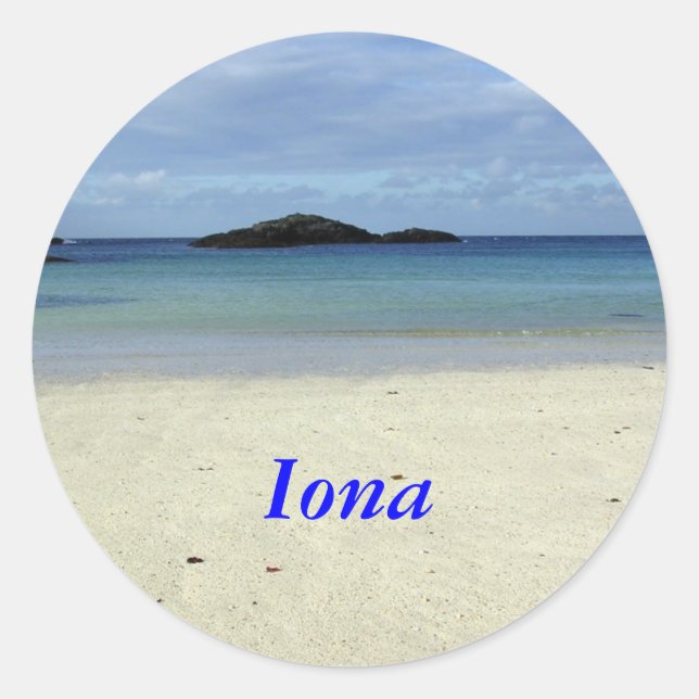 Iona Beach Classic Round Sticker (Front)