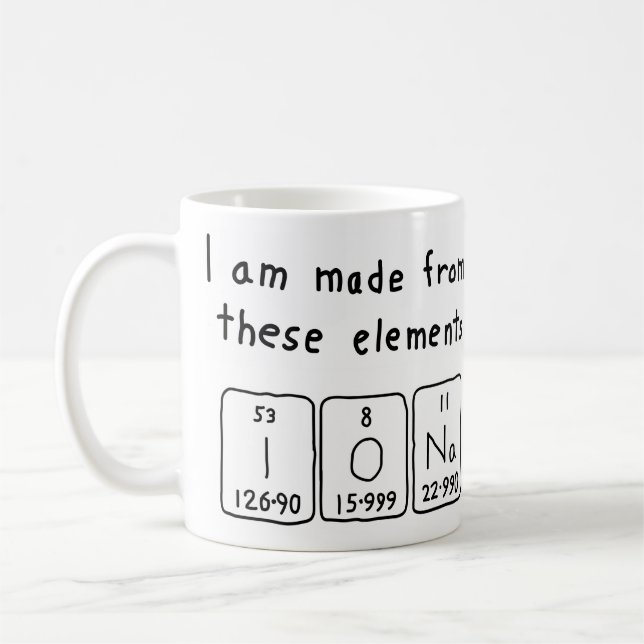 Iona periodic table name mug (Left)