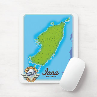 Iona scotland map mouse pad