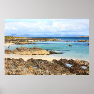 Iona, Scottish island, beautiful rocky seashore Poster