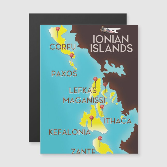 Ionian Islands map poster. (Front/Back)