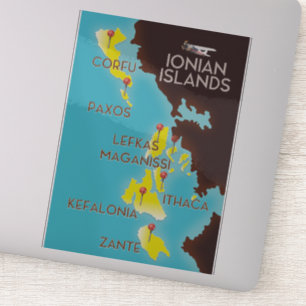Ionian Islands map poster.