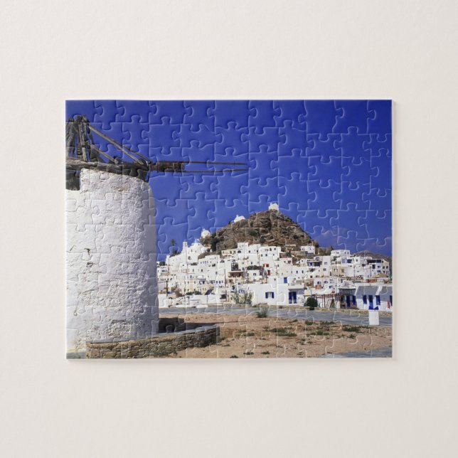 Ios, Greece. The beautful and crisp, white and Jigsaw Puzzle (Horizontal)