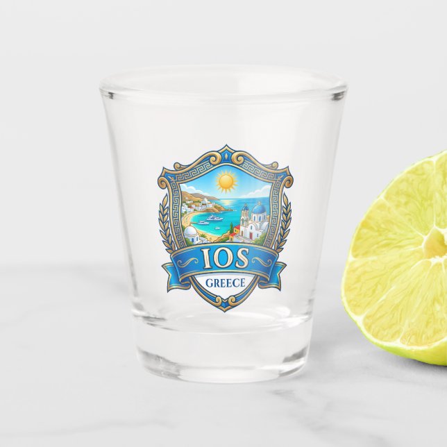 Ios Island Greece Shot Glass (Front)