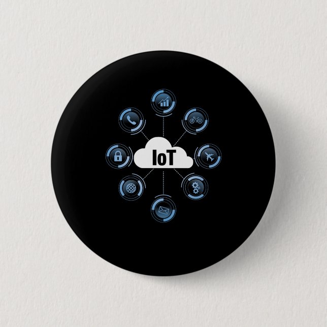 IOT Internet Of Things Machine Learning Cloud Gift 2 Inch Round Button (Front)