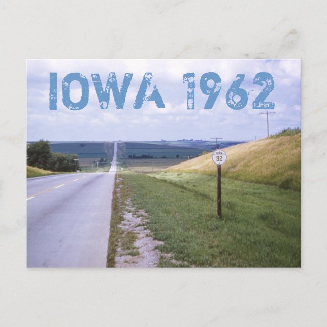 Iowa 1962 Road Trip Postcard (Front)