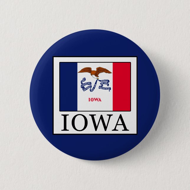 Iowa 2 Inch Round Button (Front)