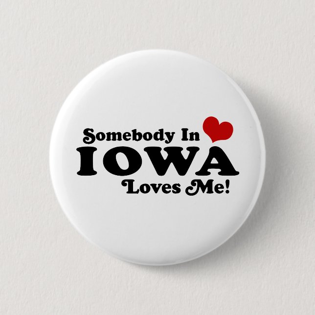 Iowa 2 Inch Round Button (Front)