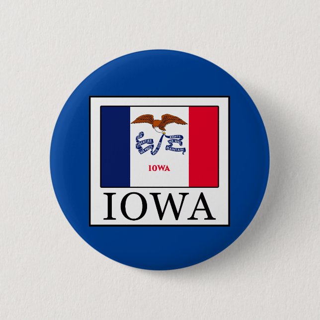Iowa 2 Inch Round Button (Front)
