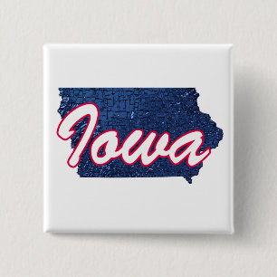Iowa 2 Inch Square Button