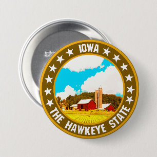 Iowa 3 inch round button