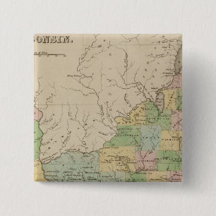 Iowa and Wisconsin 2 Inch Square Button