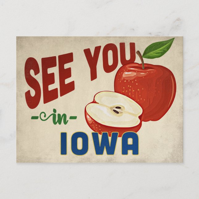 Iowa Apple - Vintage Travel Postcard (Front)