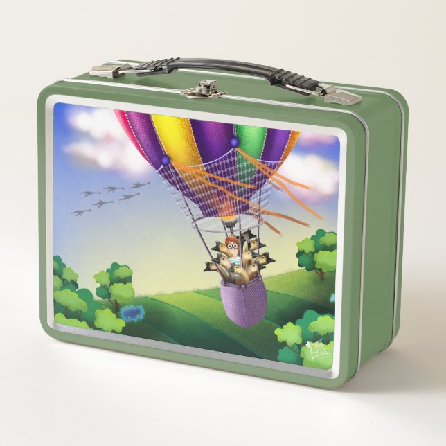 Iowa Balloon Ride Metal Lunch Box (Front)