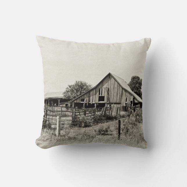 Iowa Barn Throw Pillow (Front)