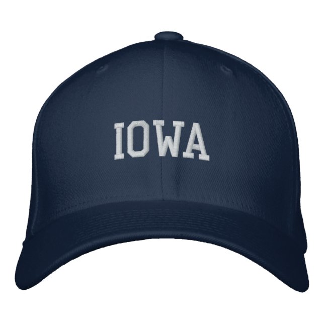 Iowa brodé Flexfit laine Casquette Navy (Devant)