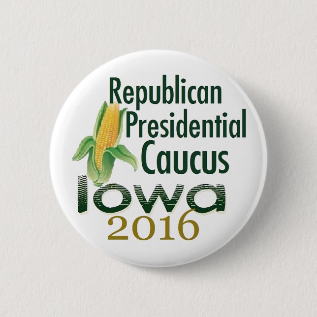 IOWA CAUCUS 2016 2 INCH ROUND BUTTON (Front)