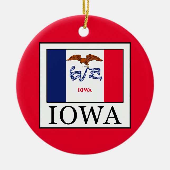 Iowa Ceramic Ornament (Front)