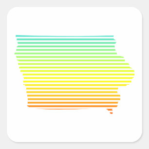iowa chill fade square sticker