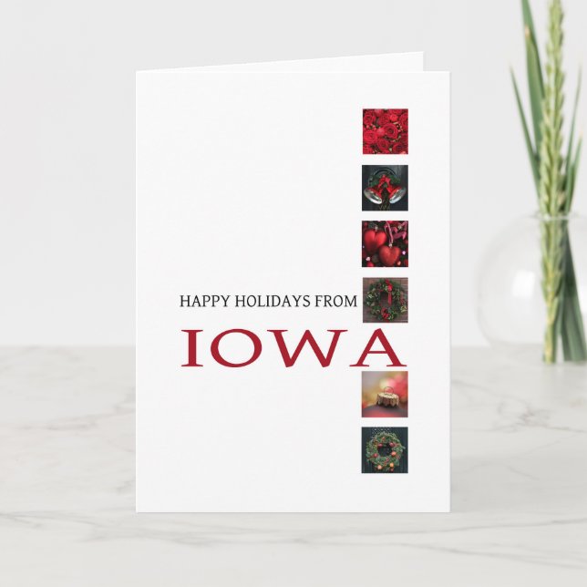Iowa  Christmas Card, state specific Holiday Card (Front)