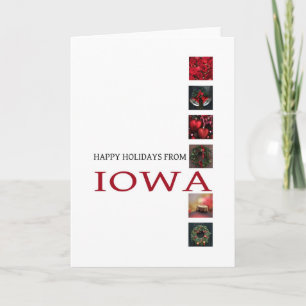 Iowa Christmas Card with ornaments